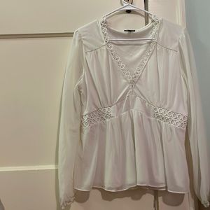 Express long sleeve white blouse